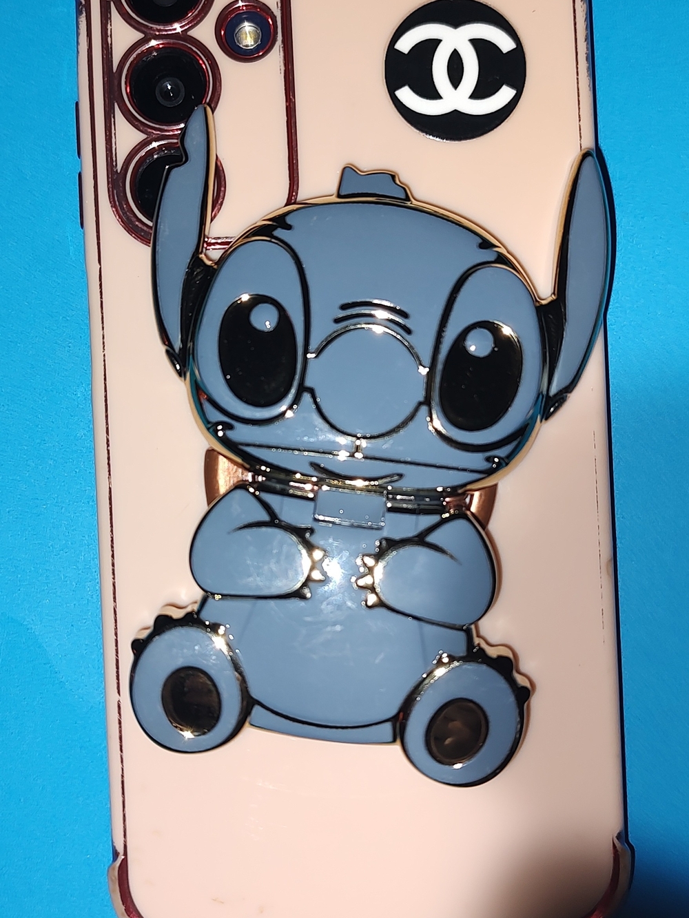 New! Mirror with Blue Stitch Phone Grip